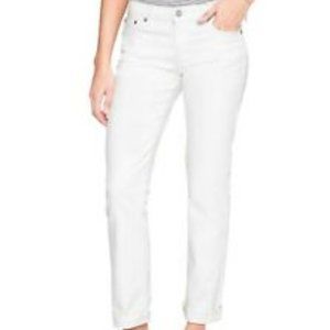 Banana Republic Cropped White "Girlfriend" Jeans